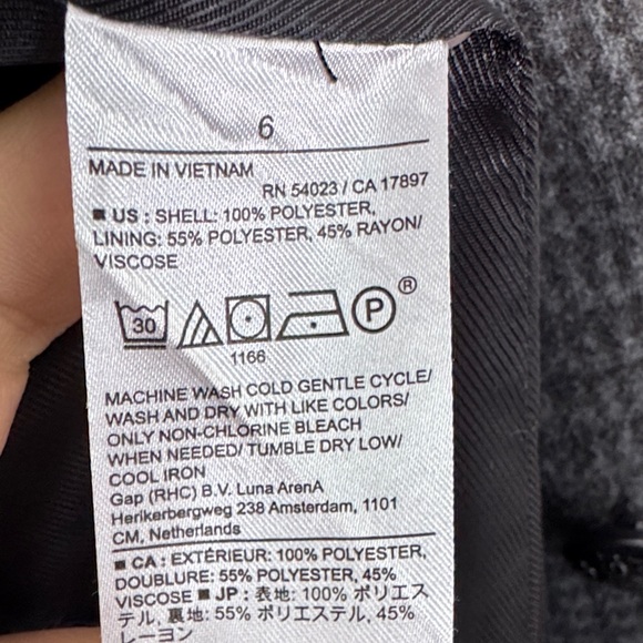 Banana Republic Grey Houndstooth Double-Breasted Crest Button Blazer Size 6 - Picture 7 of 7